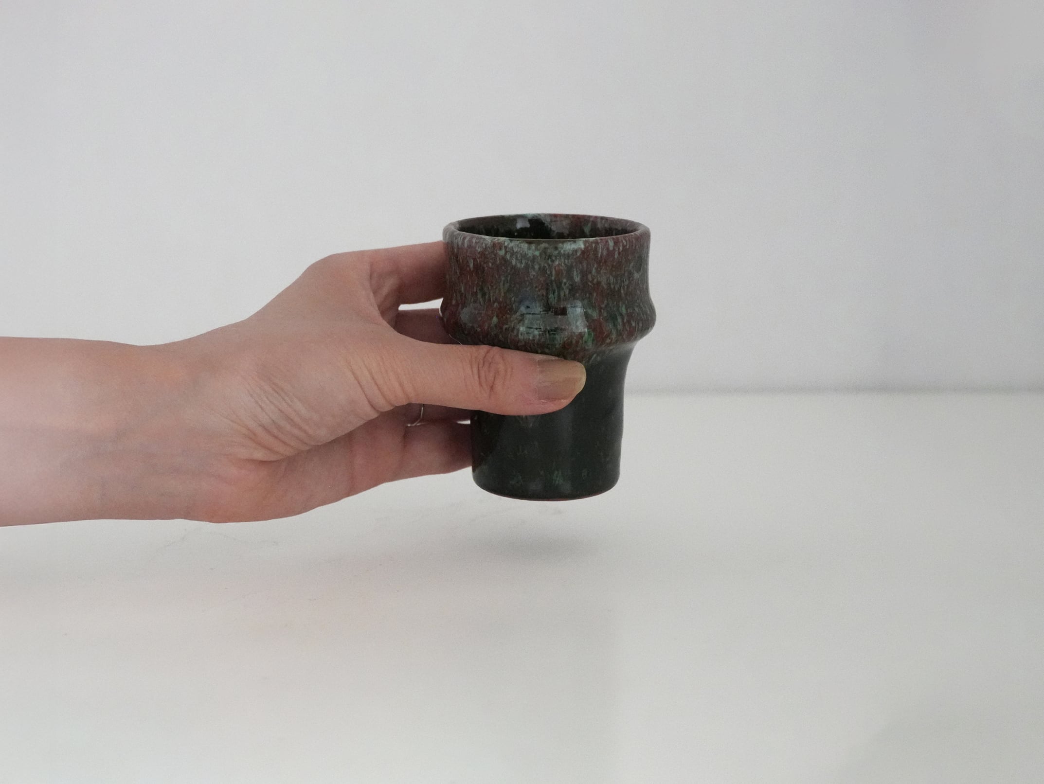 モロッコ タムグルート陶器 湯呑みサイズ ミニ ティーカップ (Orange)