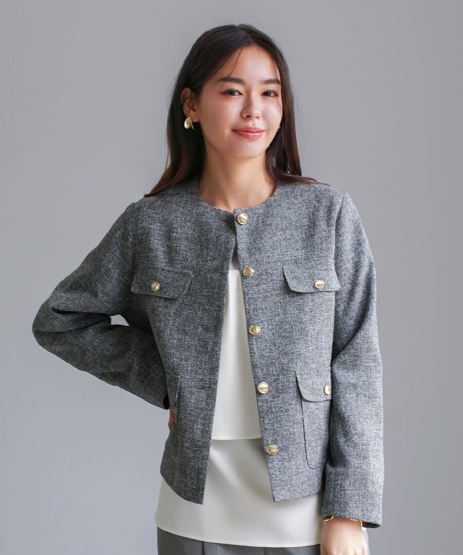 SALE 30％OFF】【 きちんと華やぐ 】 ミックスカラーツイード・ノー