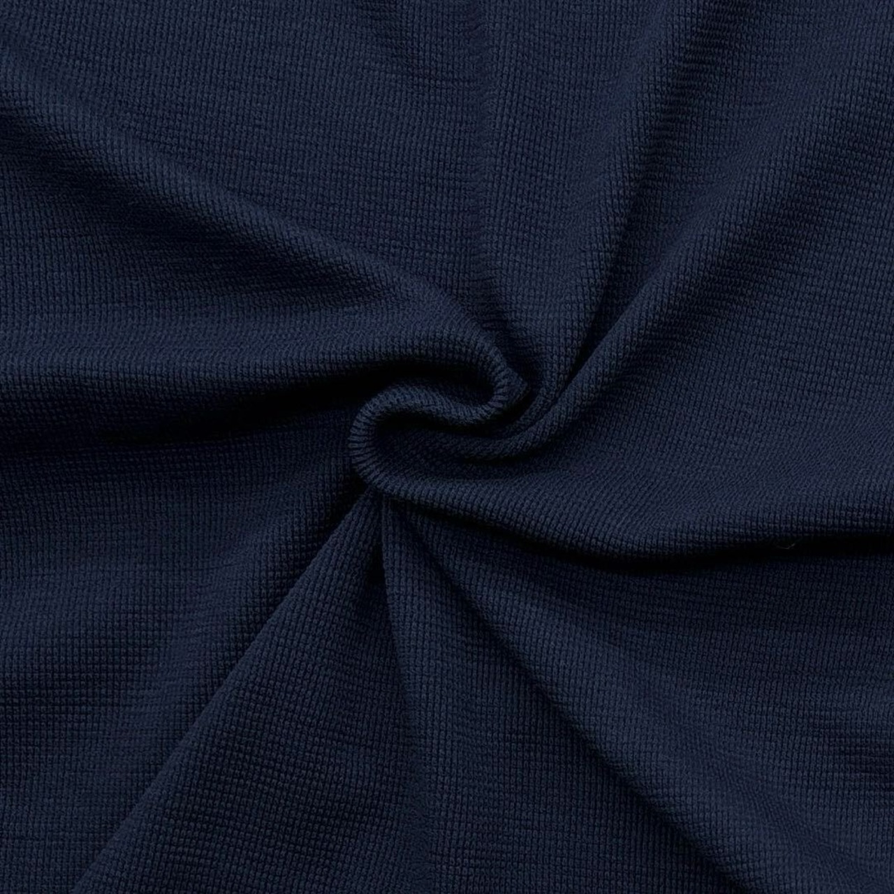 ★TC850◆3ｍ◆コットンポリウレタン小ワッフルニット生地◆ネイビー