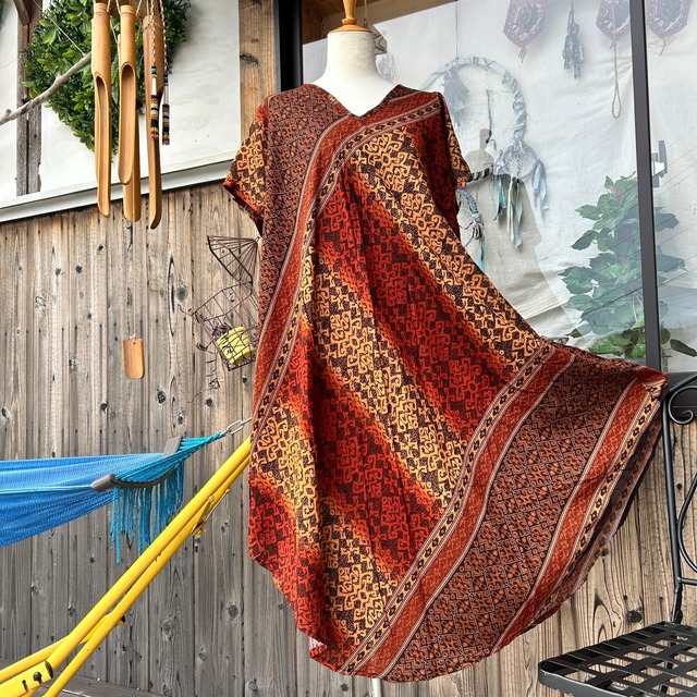 エスニックAラインワンピース