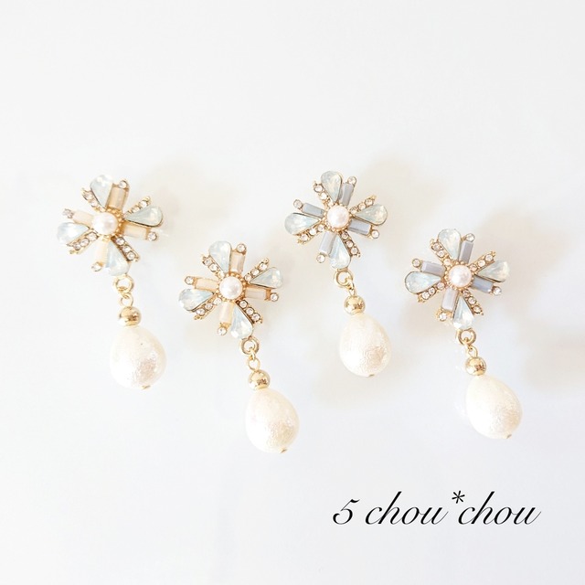 ピアス Or イヤリング Praline No 3 おしゃれ プチプラ 大人 かわいい ハンドメイドブランド コットンパール アレルギー対応 5 Chou Chou サンクシュシュ かわいいもので毎日を素敵な時間に