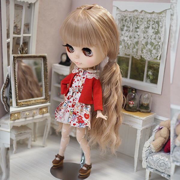 blythe _w-373デラウェア三つ編み⭐️チベットラムフルスキンウィッグ