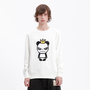 送料無料 【HIPANDA ハイパンダ】メンズ キングパンダ スパンコール スウェット トレーナー MEN'S KING PANDA  SEQUINS CREW NECK SWEAT SHIRT / WHITE・BLACK