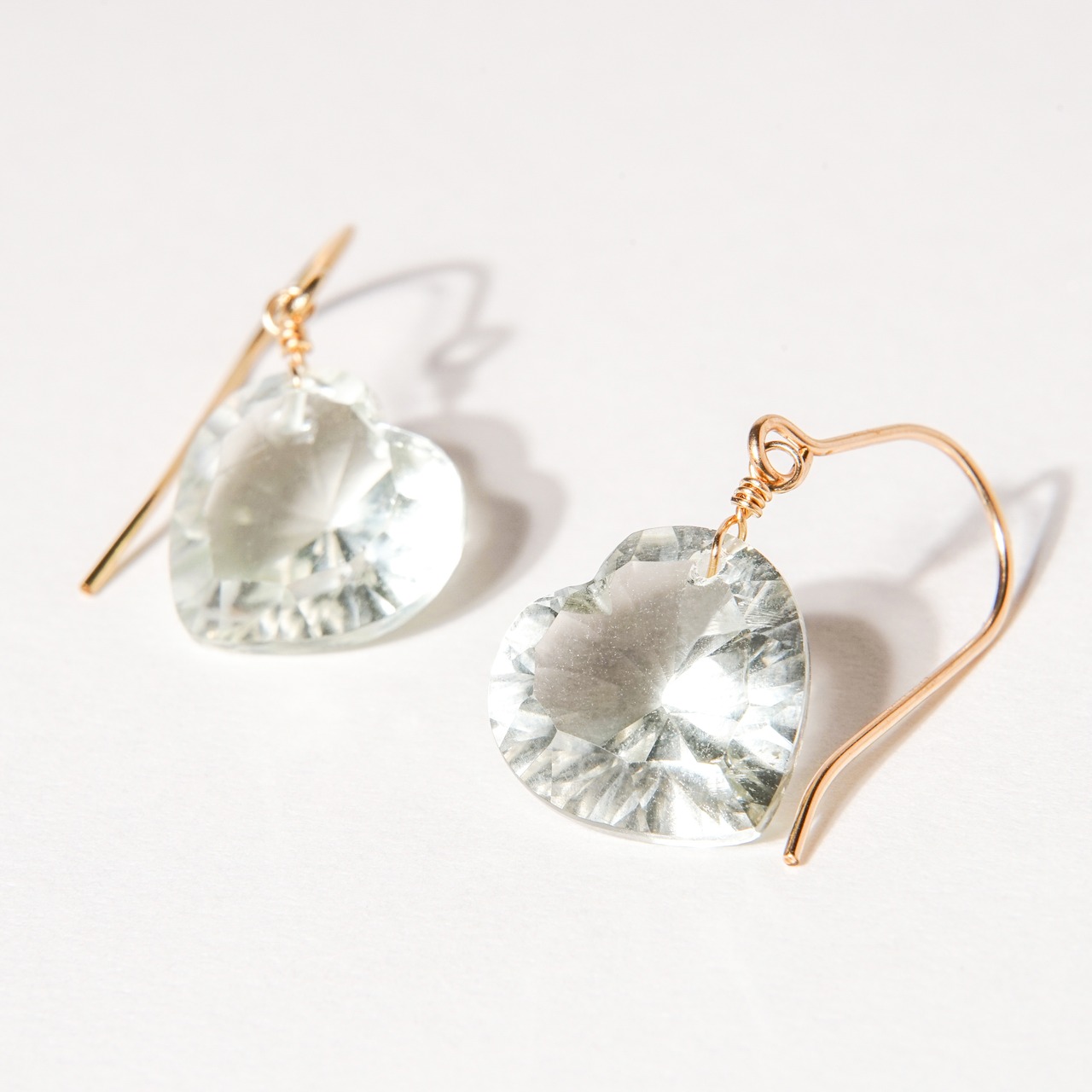 【グリーンアメシスト】ハート ピアス・イヤリング