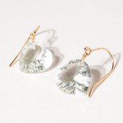 【グリーンアメシスト】ハート ピアス・イヤリング