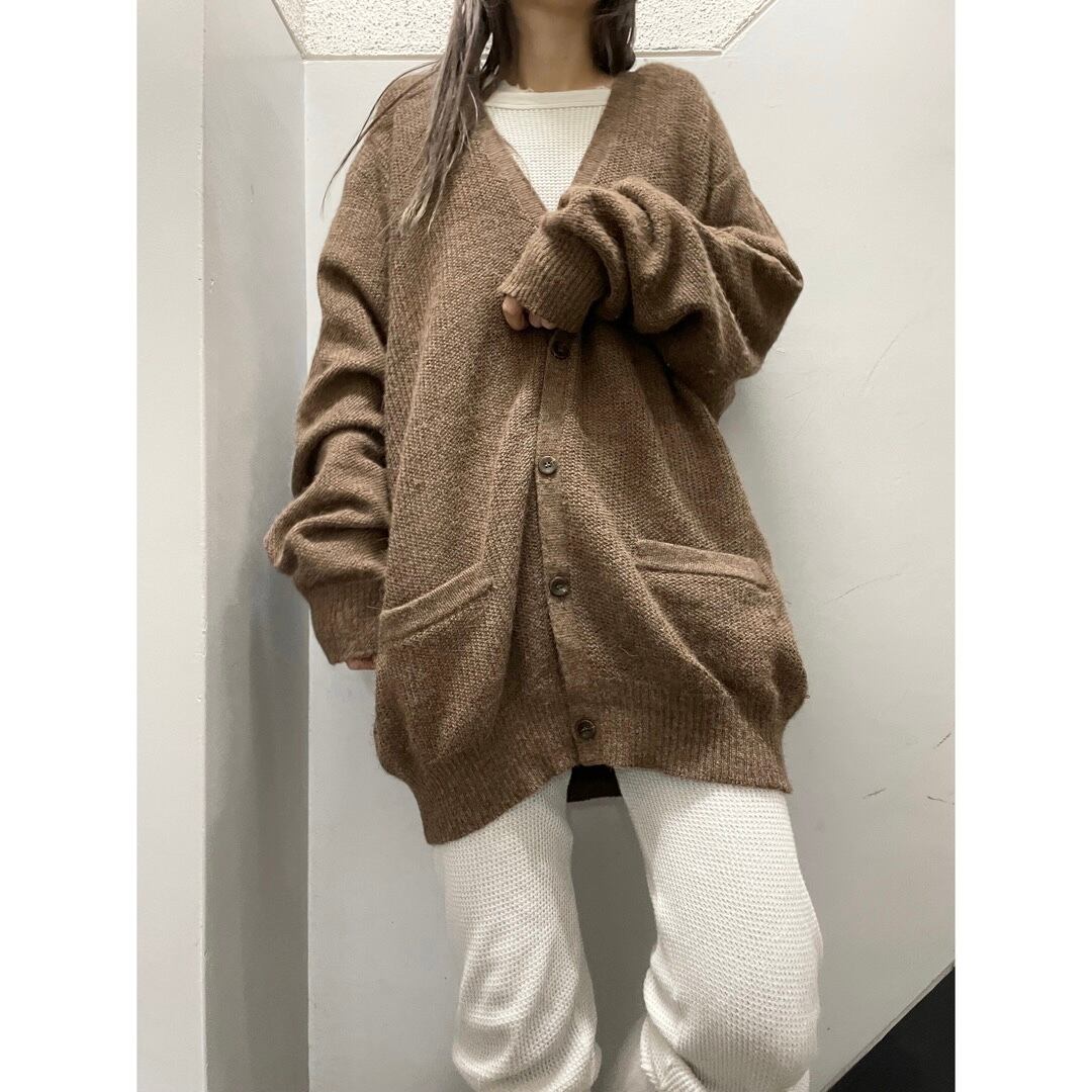 puente アルパカ ロングカーディガン puente:アルパカ100%手編みロング