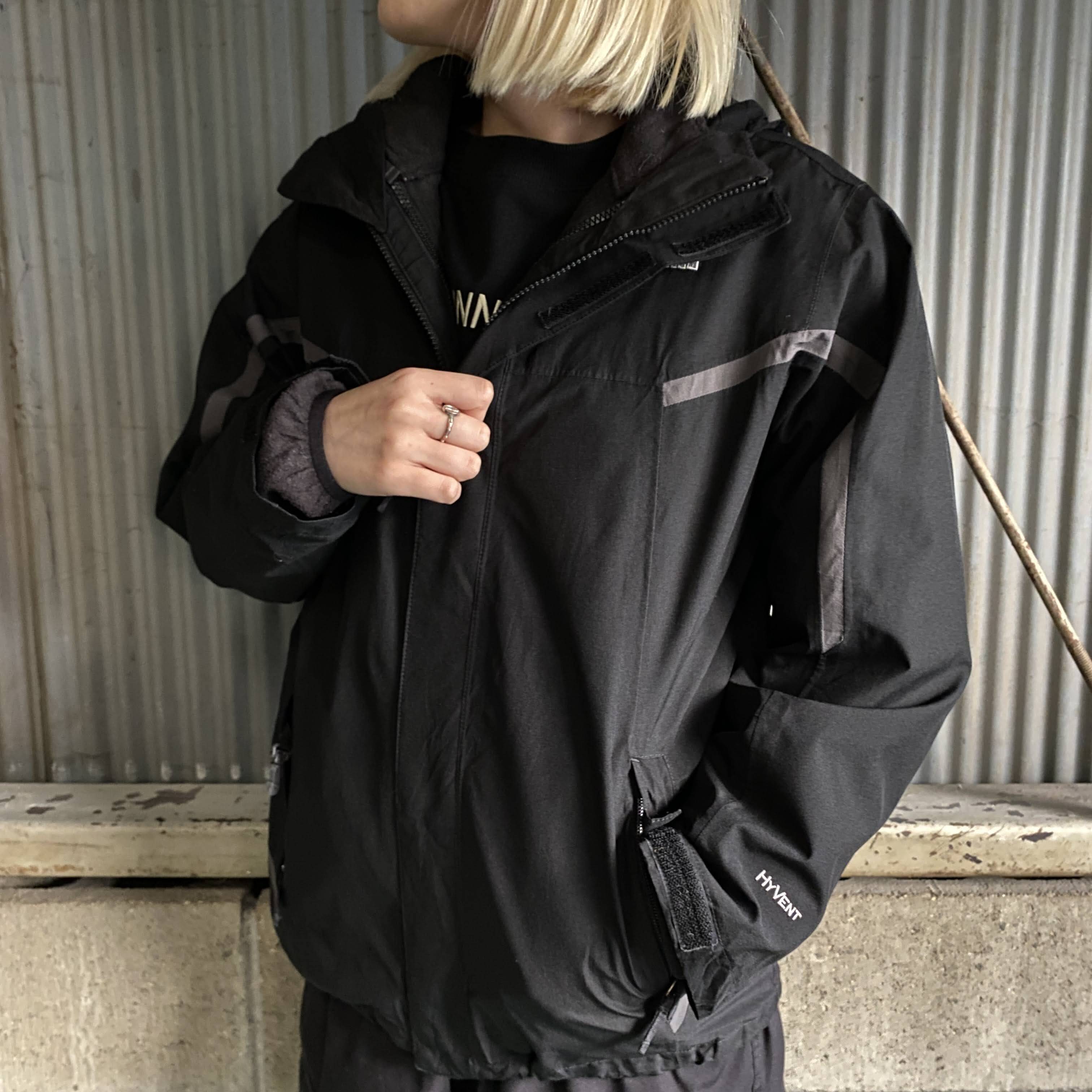 THE NORTH FACE ザ ノースフェイス HYVENT ハイベント 3WAY マウンテンパーカー ボーイズL 古着 レディースM相当 ライナー  フリースジャケット付き ブラック 黒色 【アウトドアジャケット】 | cave 古着屋【公式】古着通販サイト