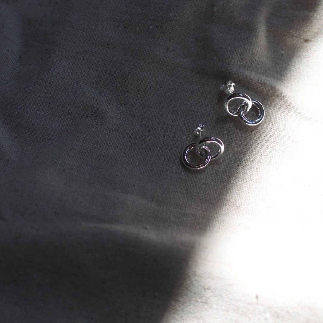 シルバー925 2リングピアス