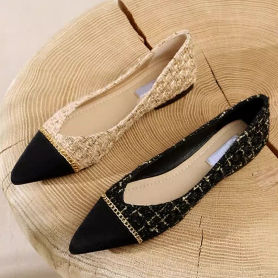 chay パールバックベルトフラットシューズ chay collections by