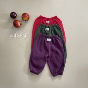 韓国子供服 / 26Autumn / Milkbalm / ボンボンモモンガパンツ / 女子服 / キッズ服 / 秋服 *XS~XL*