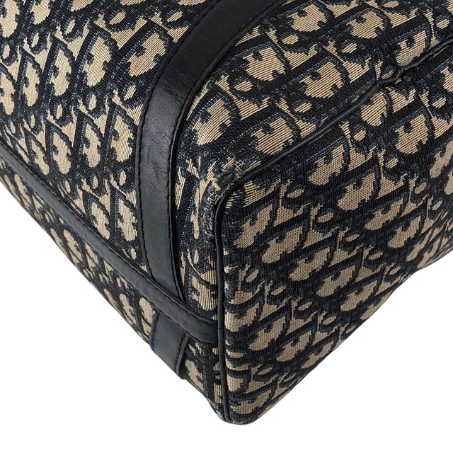 Christian Dior クリスチャン ディオール トロッター ハンドバッグ ネイビー ジャガード ミニボストン vintage ヴィンテージ オールド 6524f6