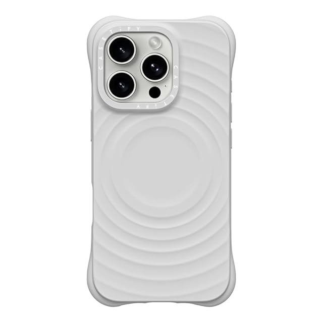CASETiFY ホワイト波形デザインケースiPhone１６Pro CASETiFY ウェーブ シリコン iPhone 16 Pro ケース [波型シリコン