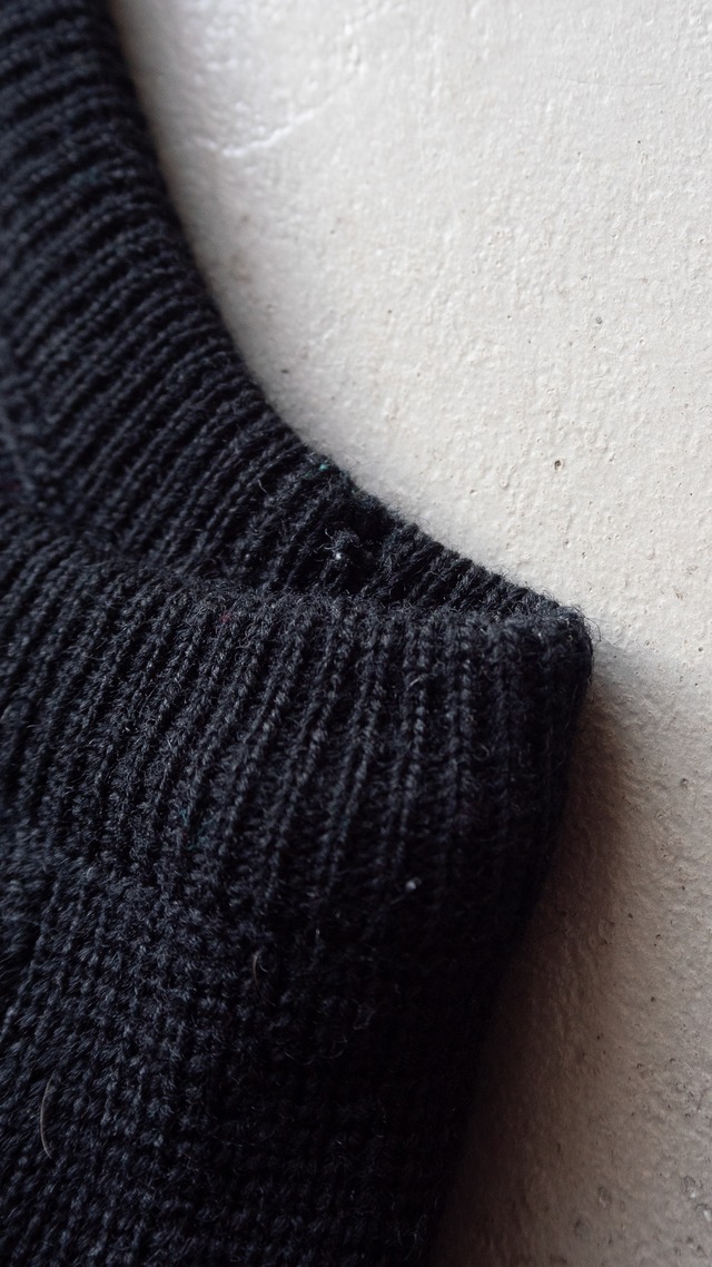 "WI" '80s vintage Black wool 6 colors linen knit