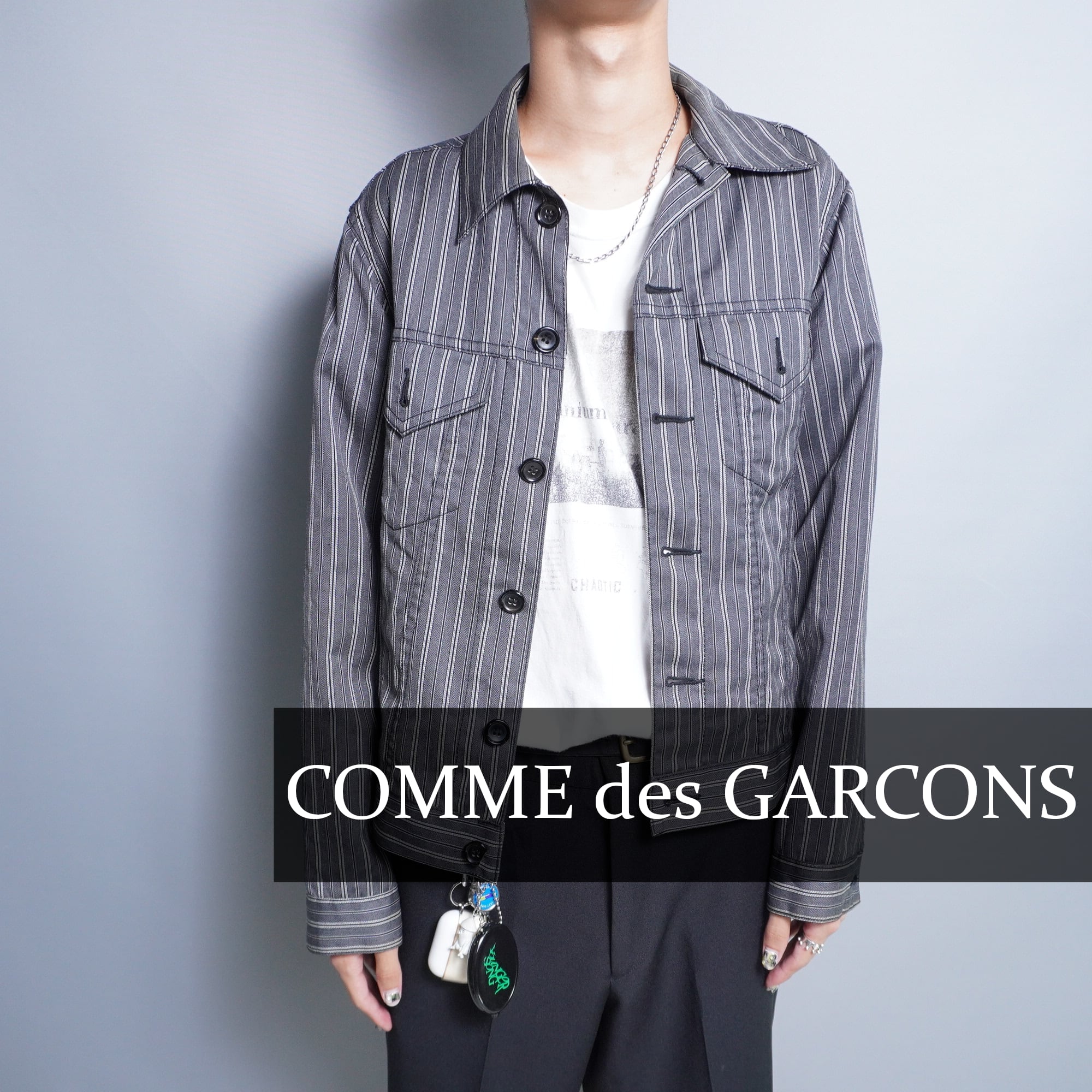 COMME des GARCONS】00sアーカイブウールストライプジャケット