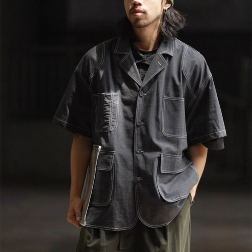 【NOEARS】Threaded half-sleeve top