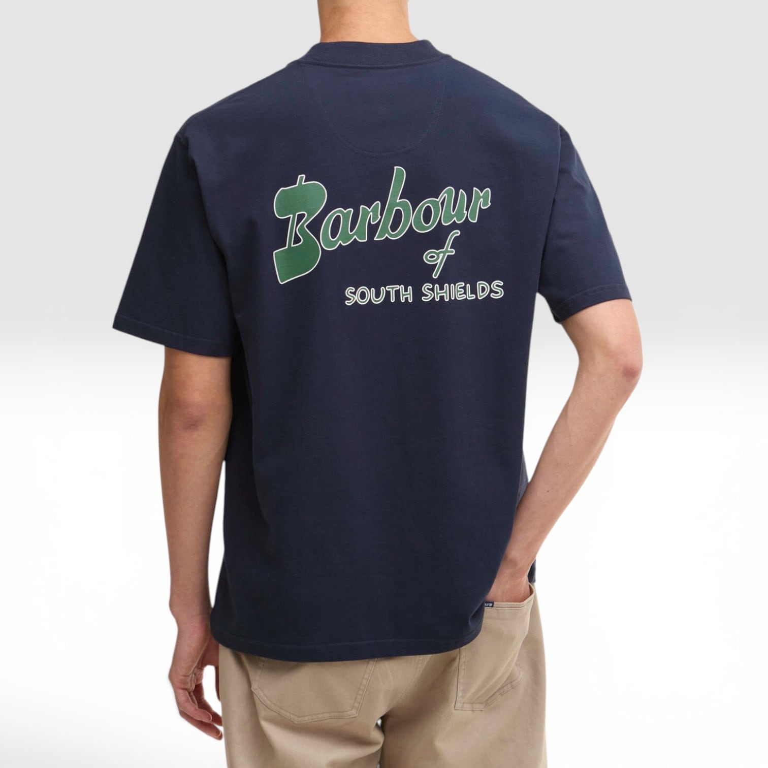 "Unisex"Crossby T-Shirt-Navy【Barbour】クロスビーアーチブロゴTシャツ MTS1676NY91