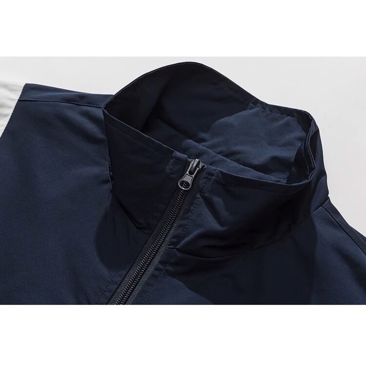 ★CONTRAST COLOR SPLICING STAND COLLAR JACKET　　　A0794