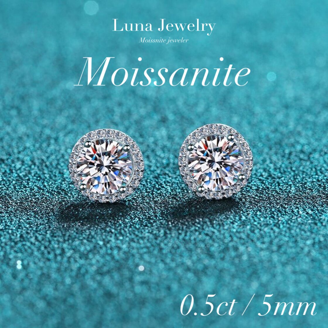 モアサナイト ヘイローピアス 0.5ct 5mm | Pay ID