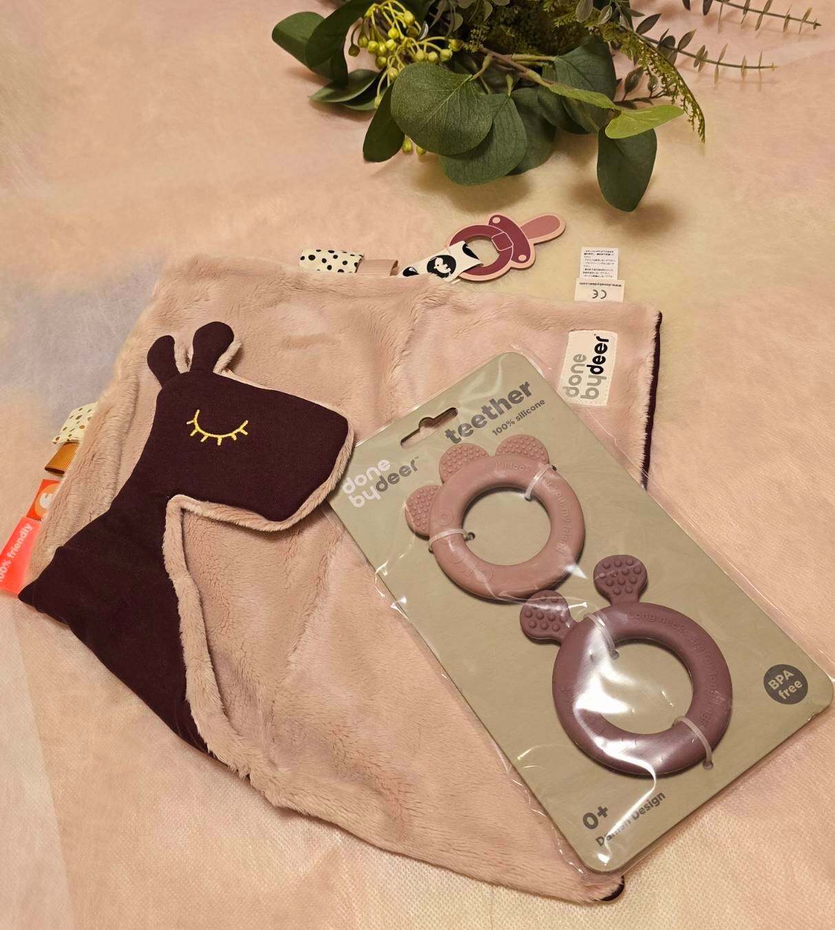 ★セット割★シリコン歯固め&コンフォートブランケット【Done by Deer/デンマーク】ベビーグッズ 0歳1歳2歳 出産祝い プレゼント