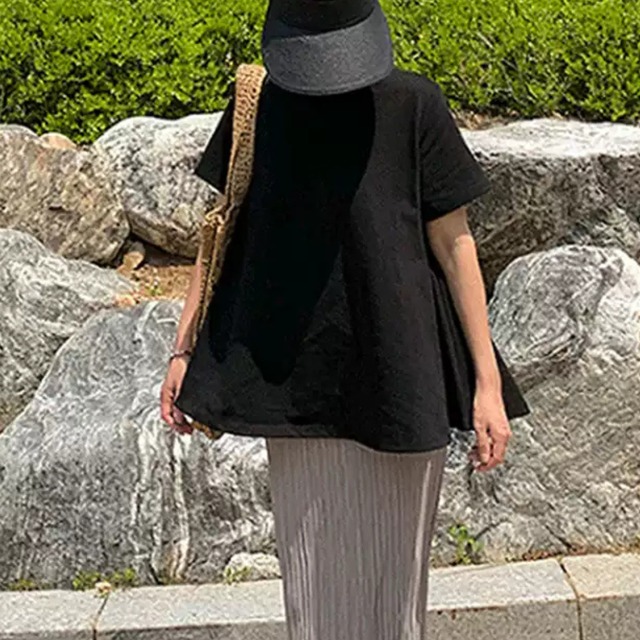 【クルーネック半袖ロングTシャツ 】P00338