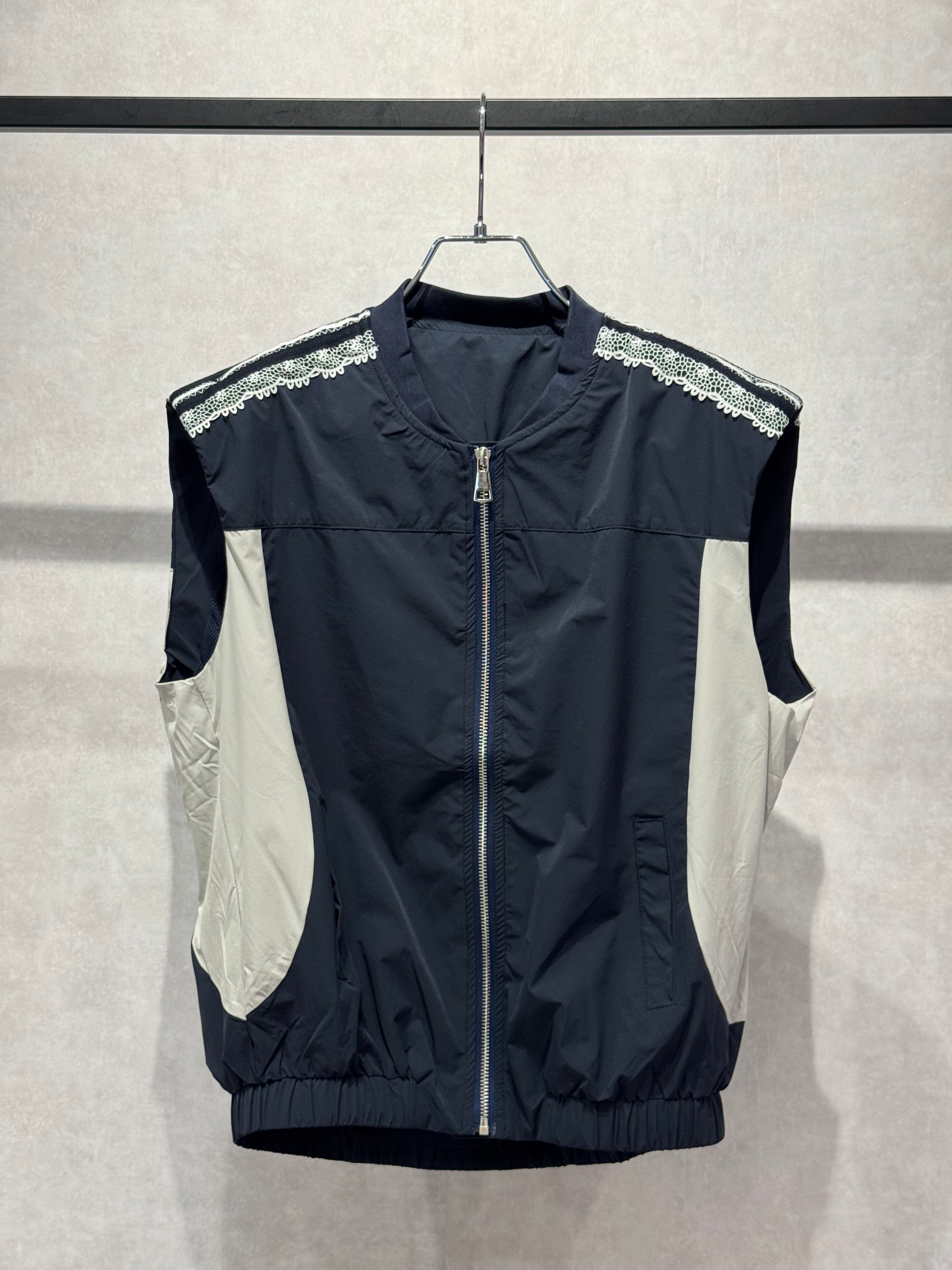 nylon lace track vest