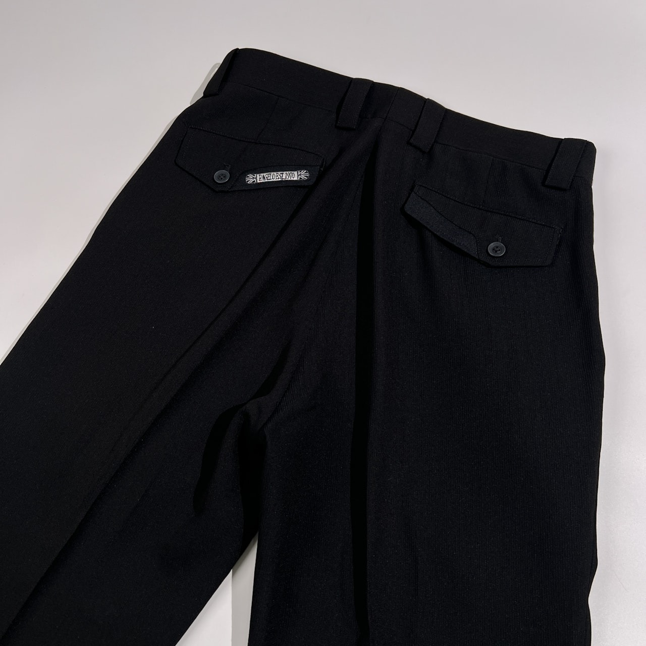PAGELO パジェロ タック スラックスパンツ サイズ 82 /ブラック メンズ アンジェロ