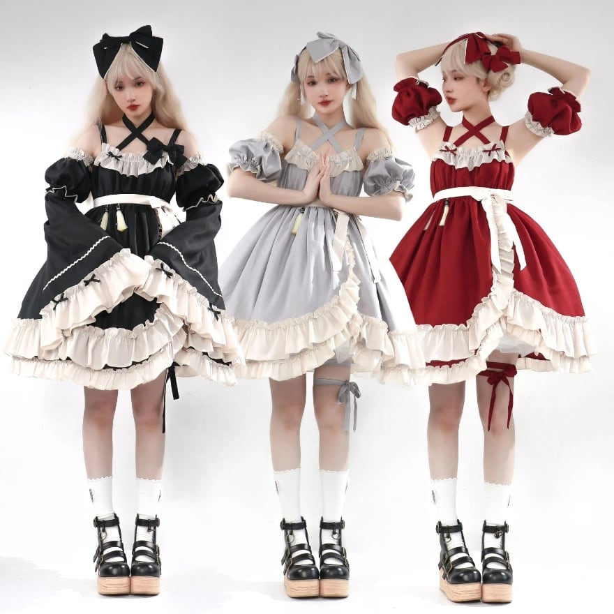 姫袖 トランペットスリーブ ゴシック 病みかわいい服 チャイナ服 華