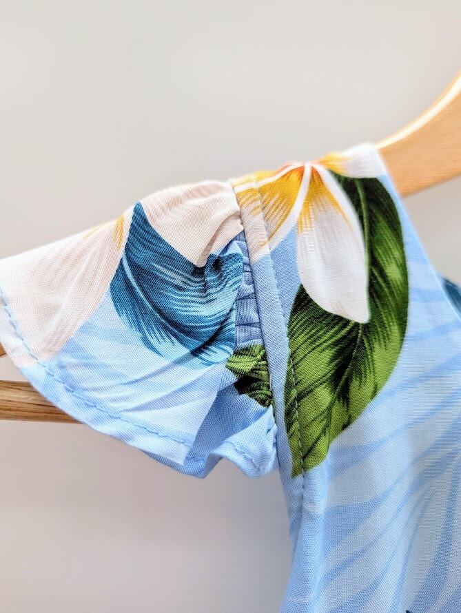 Two Palms 】ガールズハワイアンドレス [プルメリア/ライトブルー