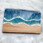 天然木(琉球松)の海と白波のサービングボード✳︎海レジンアート