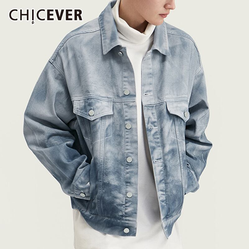 CHICEVERタイダイジャケットラペルカラー長袖パターンヒットカラーストリートデニムジャケット2020オータムタイド ロング 秋物 6base583357981863