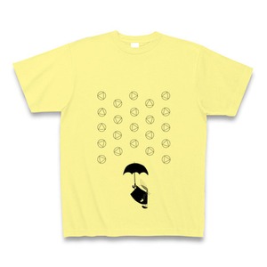 理系Tシャツ【天気記号／あられ／ライトイエロー黒】-(Scien-T'st)Weather Symbol/SnowPellets/LightYellow-Black