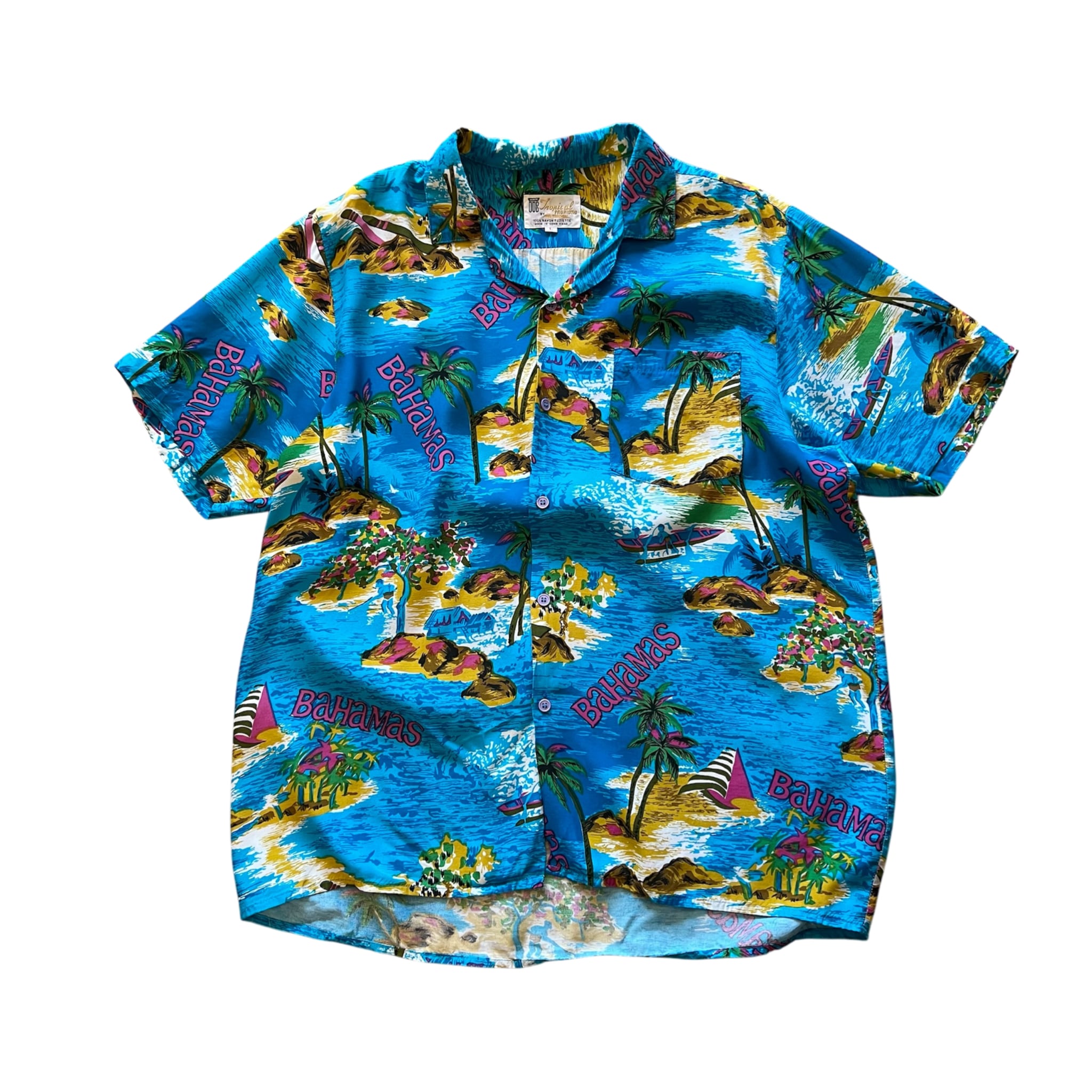 70's Tropical Fashions Rayon Shirt Blue