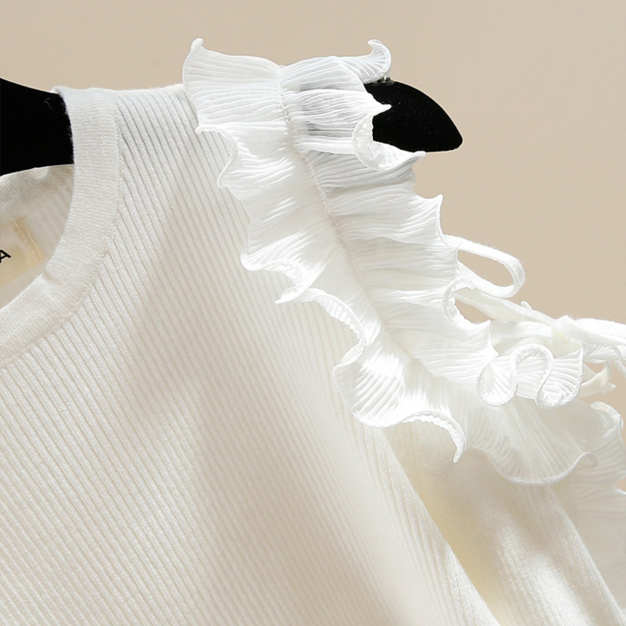 オープンショルダー フリル ニット トップス 10267