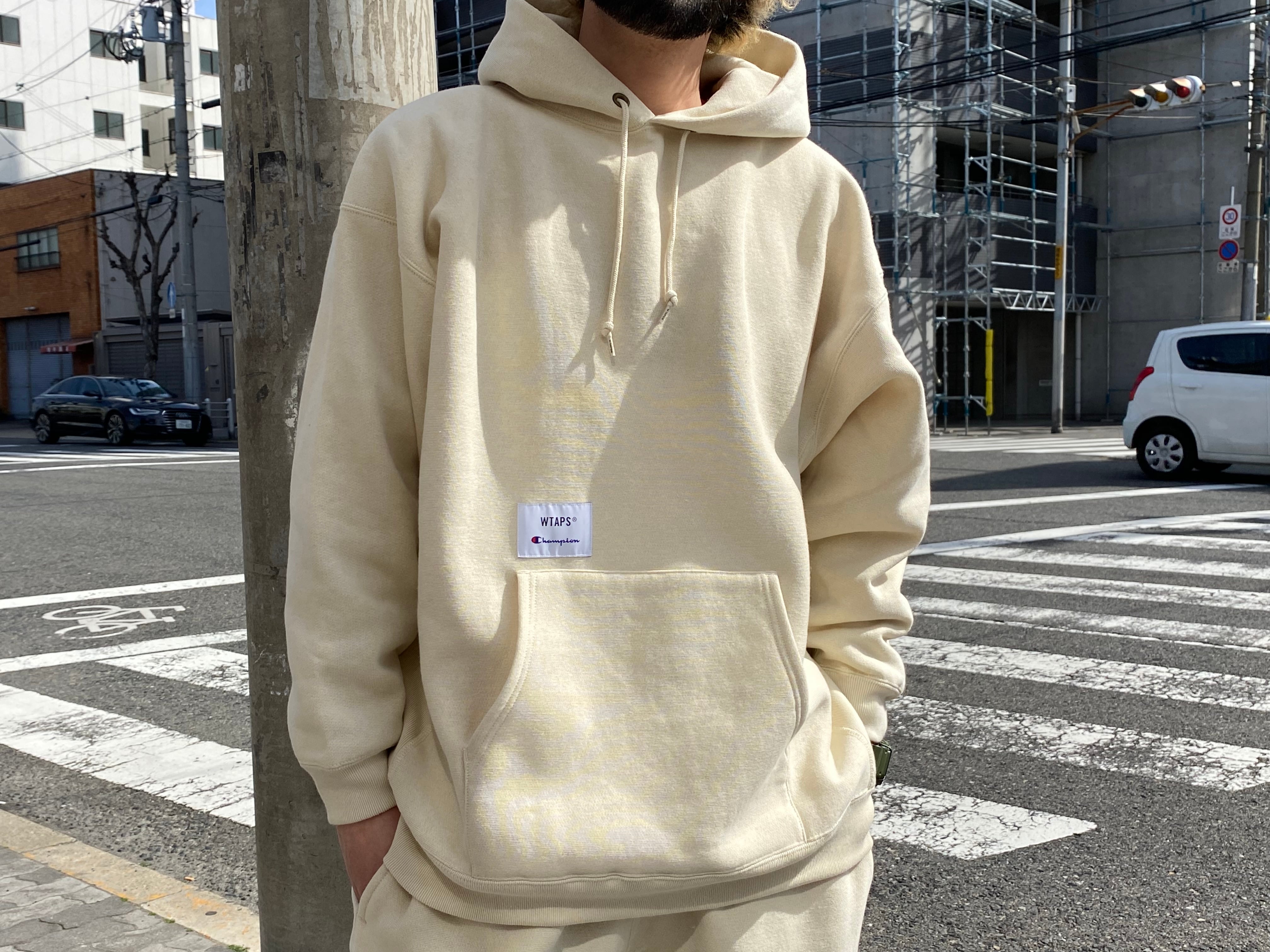 WTAPS × Champion ACADEMY HOODED REVERSE WEAVE SAND BEIGE XL 114544 ...