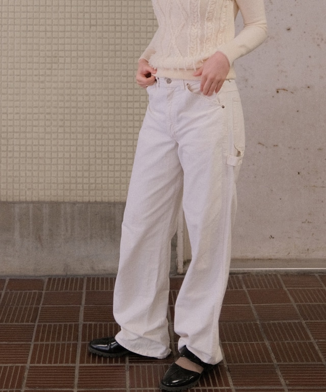 【送料無料】70's work white pants