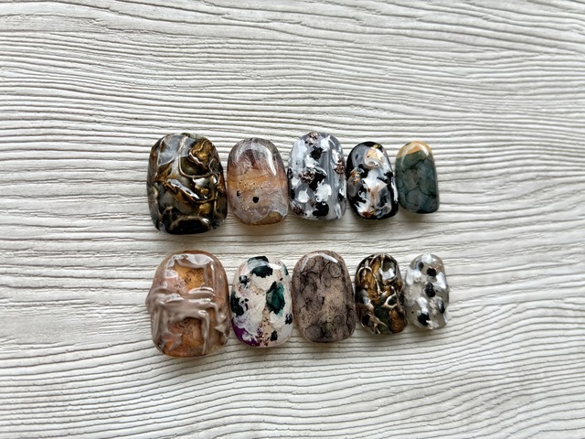 モザイクドット個性的アートネイルチップ