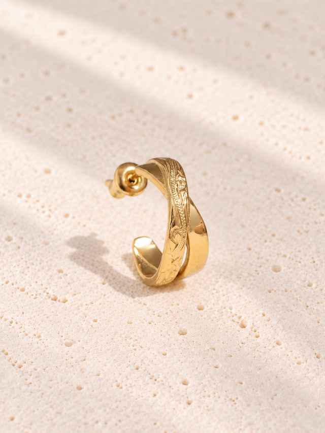 316L hawaiian double hoop pierce（ 片耳用 ）#p13