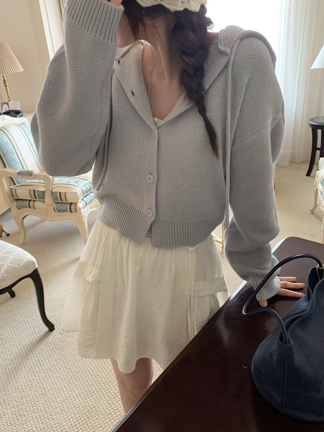 (即納) mellounge / Judy hood cardigan