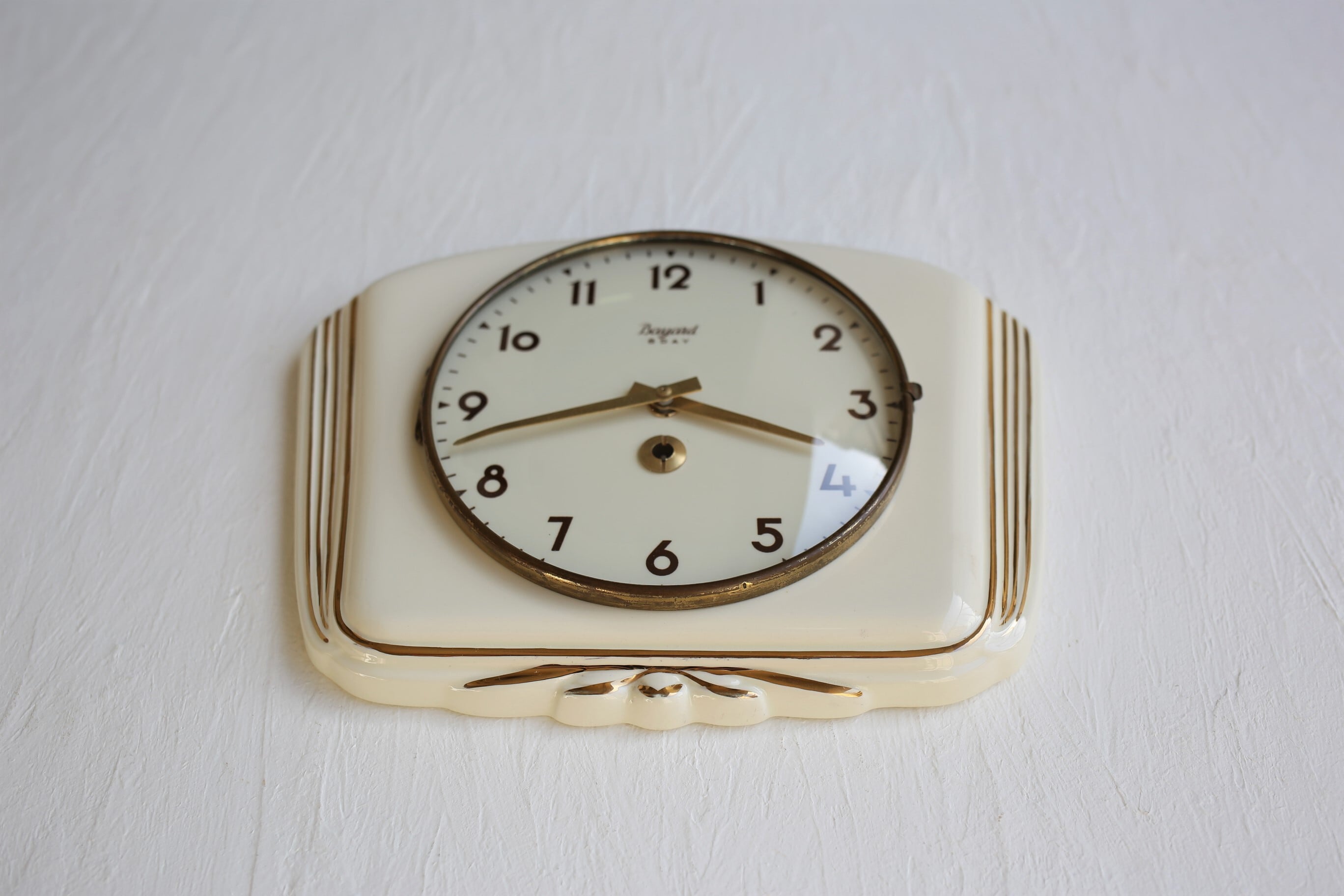 1920年代 フランス アンティーク 飴色 陶器 フランジ 真鍮 ソケット