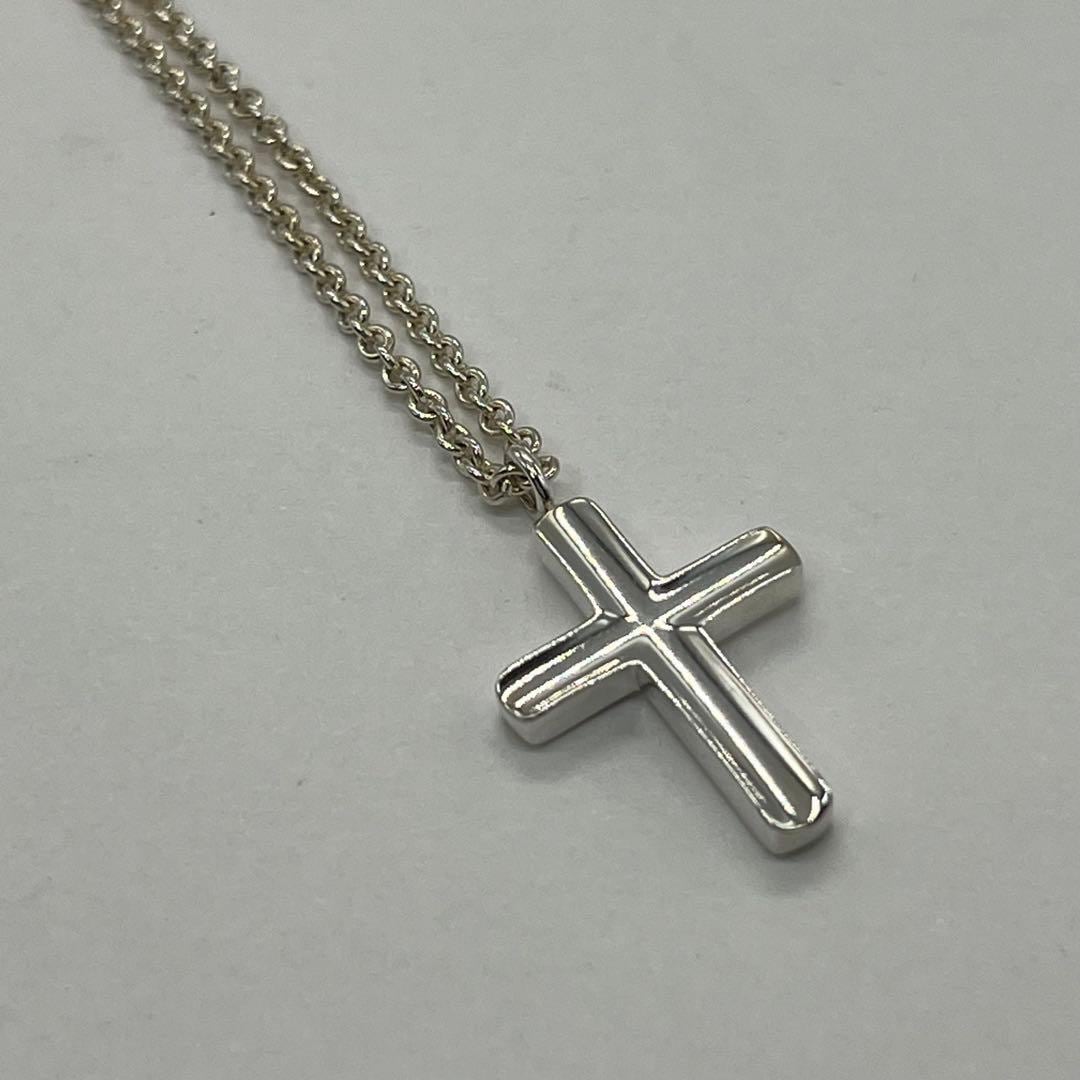 ティファニー TIFFANY コンケーブ クロス ネックレス SV925 希少