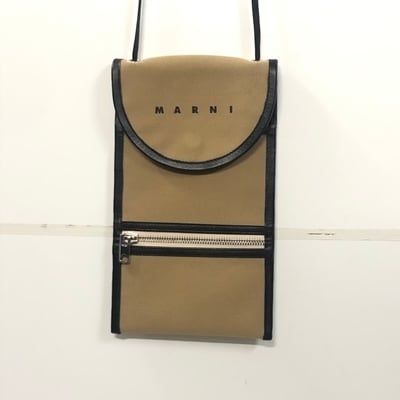 希少未使用✳︎ MARNI  レザートリム キャンバス クロスボディポーチ