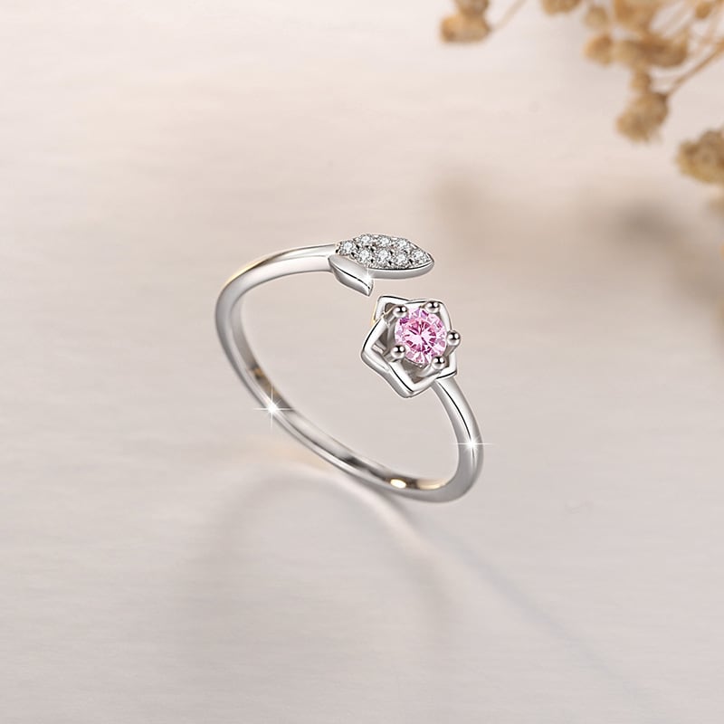 S925モアサナイト フラワーリング 婚約・結婚の特別な日に 永遠の絆