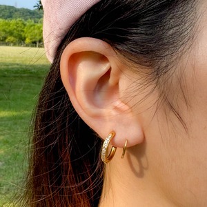 -2COLOR- 2way spiral zirconia pierce