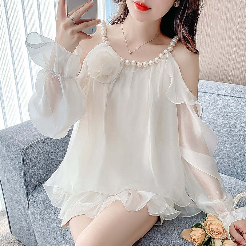 tops】オフショルダーブラウス M29371 | nanastyle