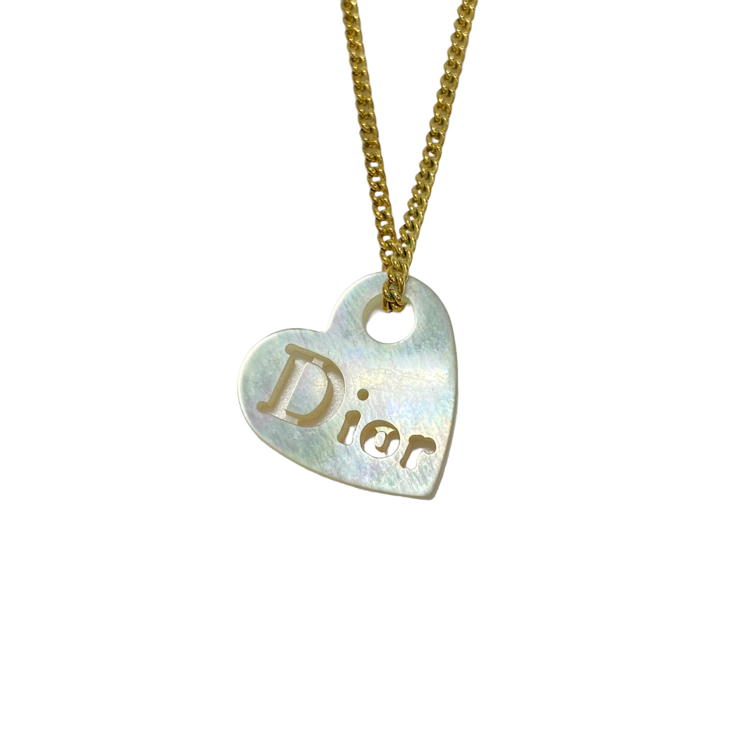 【美品】Christian Dior ネックレス ハート シェル ゴールド