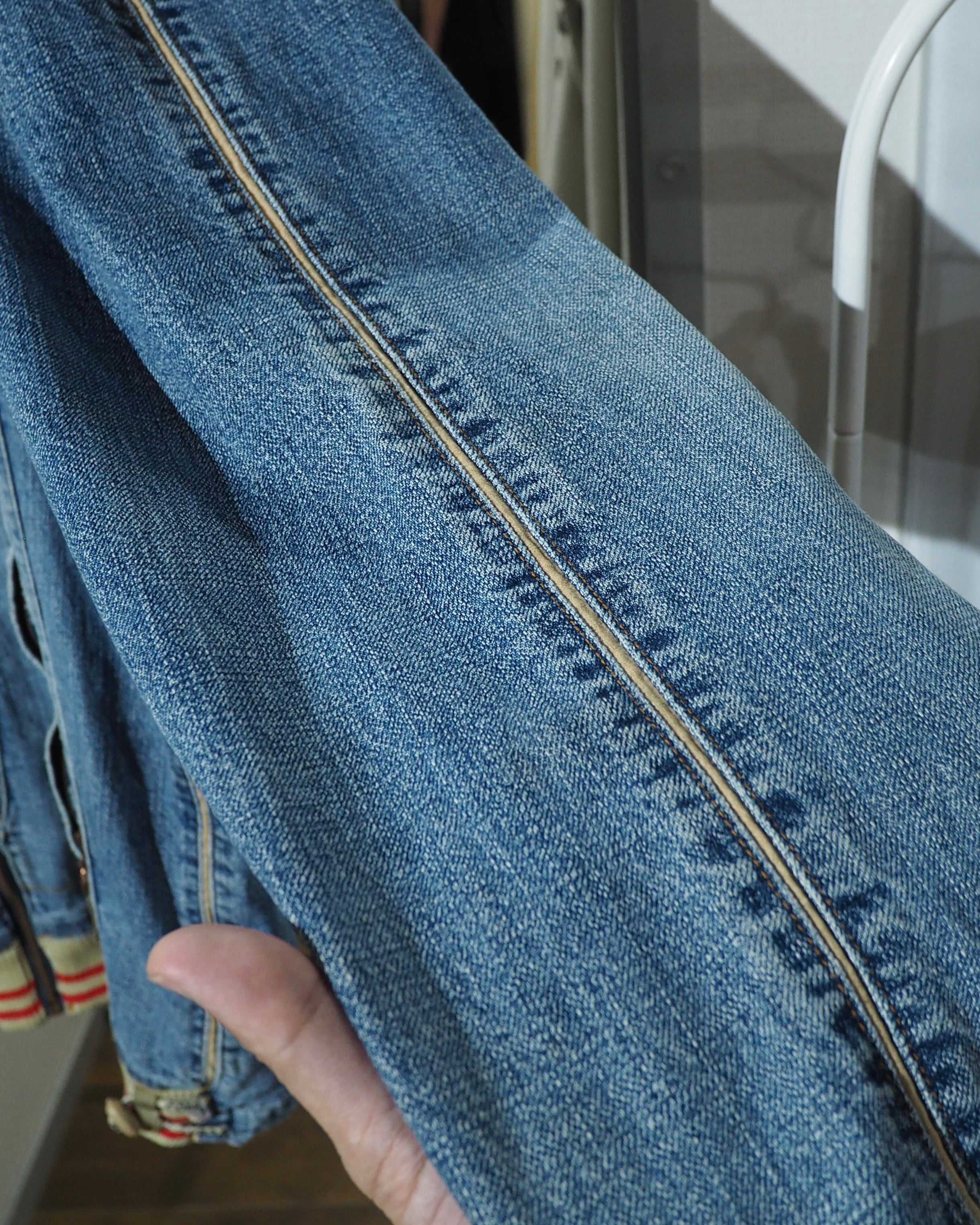 1990s ” Special - PEPE JEANS ” Crossed Lines × Logo Embroidery Vintage Loose Hoodie Denim Jacket