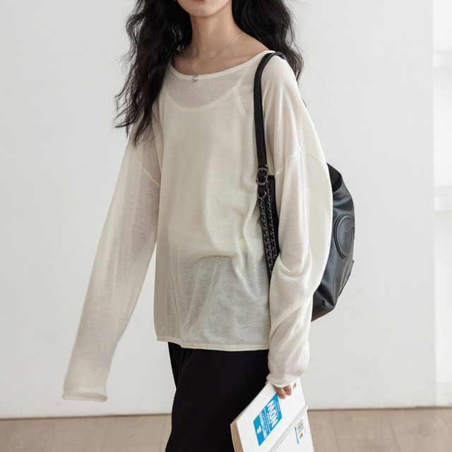 relaxed sheer top L0364