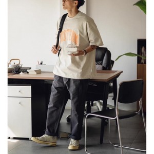 Relaxed fit belted chino pants 0715