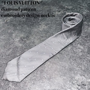 "LOUIS VUITTON"diamond pattern embroidery design necktie