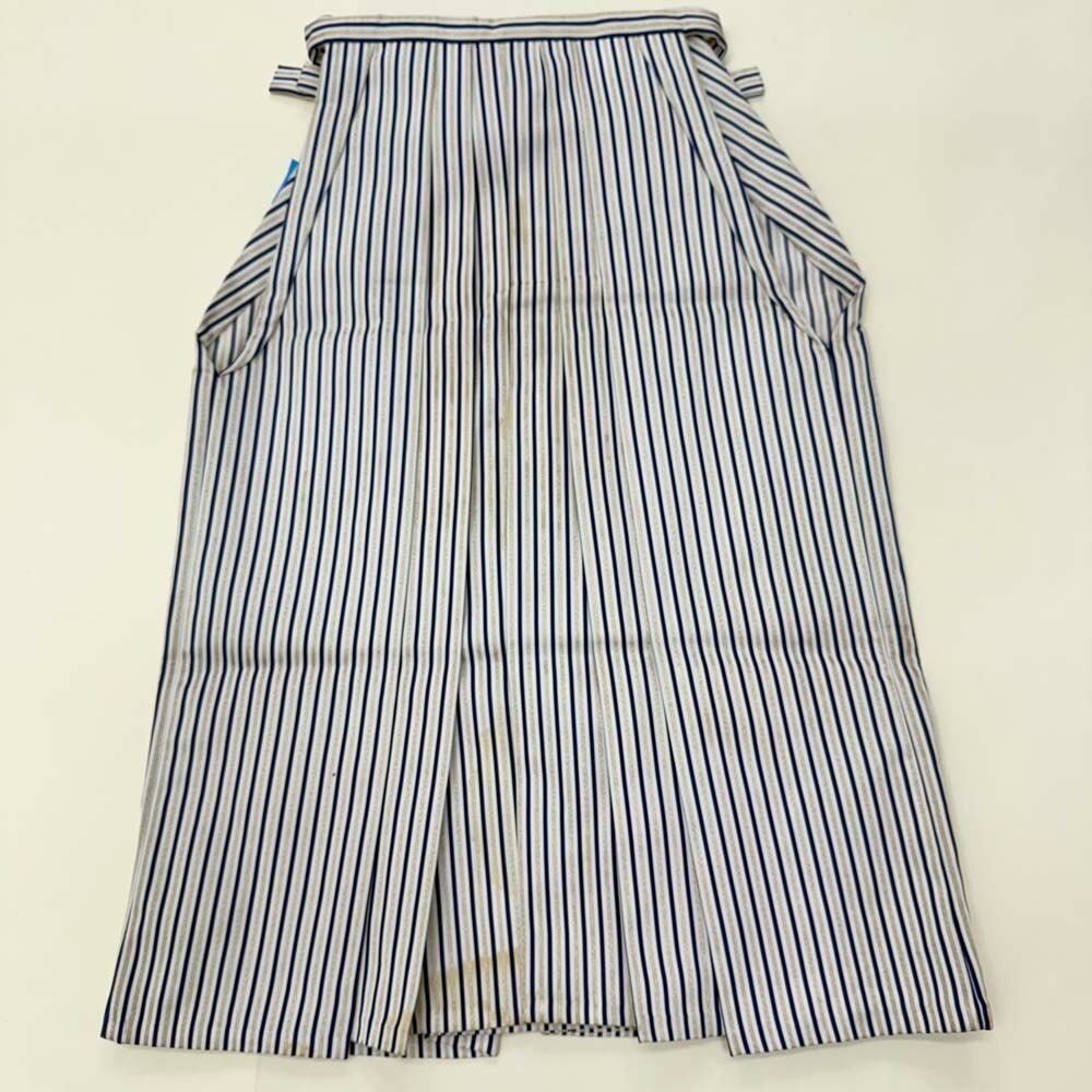 袴 行灯袴 男袴 紐下丈83cm 男性用袴 Mサイズ 紋付 成人式袴 縞 中古 4845